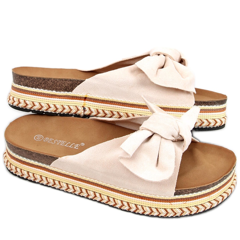 Flip-Flops auf einer dekorierten Sohle in Lane Beige