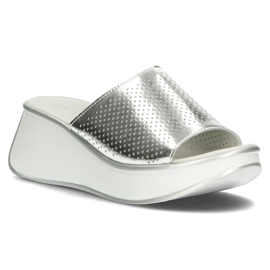 Lederhausschuhe Filippo DK3614 / 22 Si silber