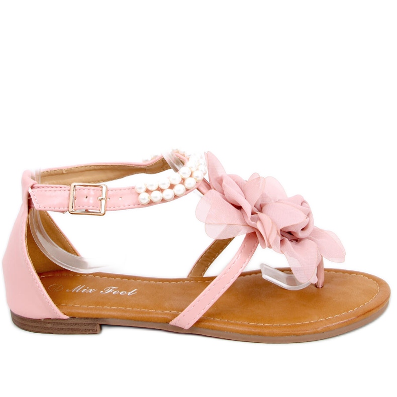 Sandalen mit Debby Pink-Perlen rosa