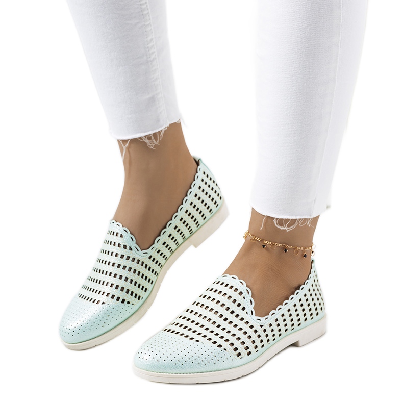 Naja grüner durchbrochener Damen-Loafer