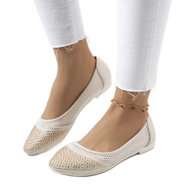 Beige Ballerinas mit Zirkonia Holst ecru