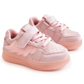 PA1 Sportschuhe aus Leder für Kinder mit Klettverschluss Pink Angel rosa