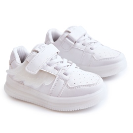PA1 Sportschuhe aus Leder für Kinder mit Klettverschluss Weißer Engel