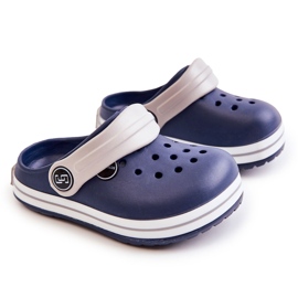 Bequeme Kinderhausschuhe Crooks Navy Blue Colly marineblau