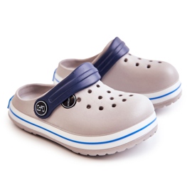 Bequeme Kinderhausschuhe Kroks Grey Colly grau