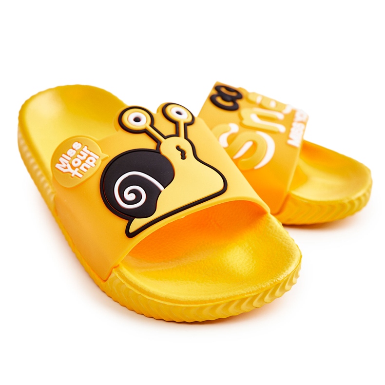Helle gelbe Schneckenhausschuhe für Kinder