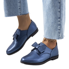 Marineblaue Schuhe mit Korner-Schleife