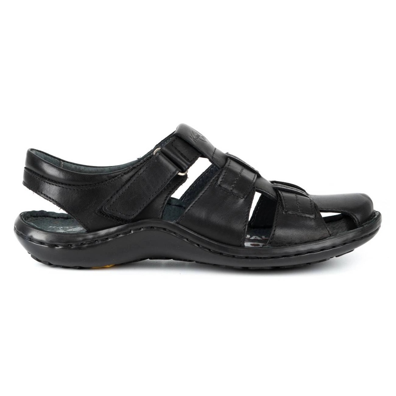 Kampol Herren Ledersandalen 220KAM schwarz