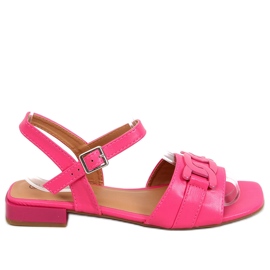 Iona Fushia Sandalen mit niedrigem Absatz rosa