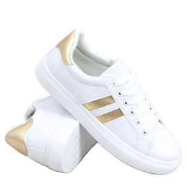 Xina WEISS / GOLD Damen Turnschuhe weiß golden