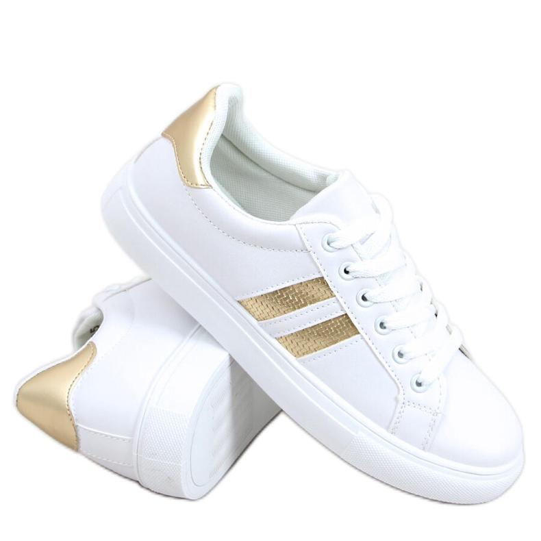 Xina WEISS / GOLD Damen Turnschuhe weiß golden
