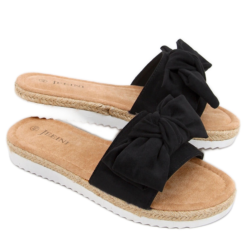 Espadrilles mit Schleife in Viola Black schwarz