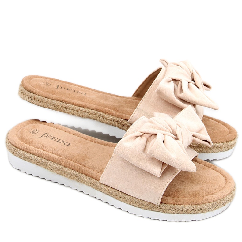 Espadrilles mit Schleife in Viola Beige