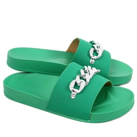 Tilia Grüne Hausschuhe mit Kette