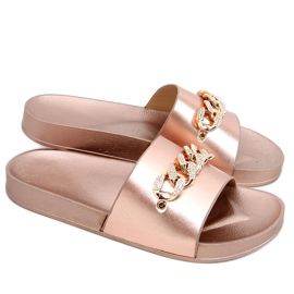 Tilia Champagner Hausschuhe mit Kette rosa