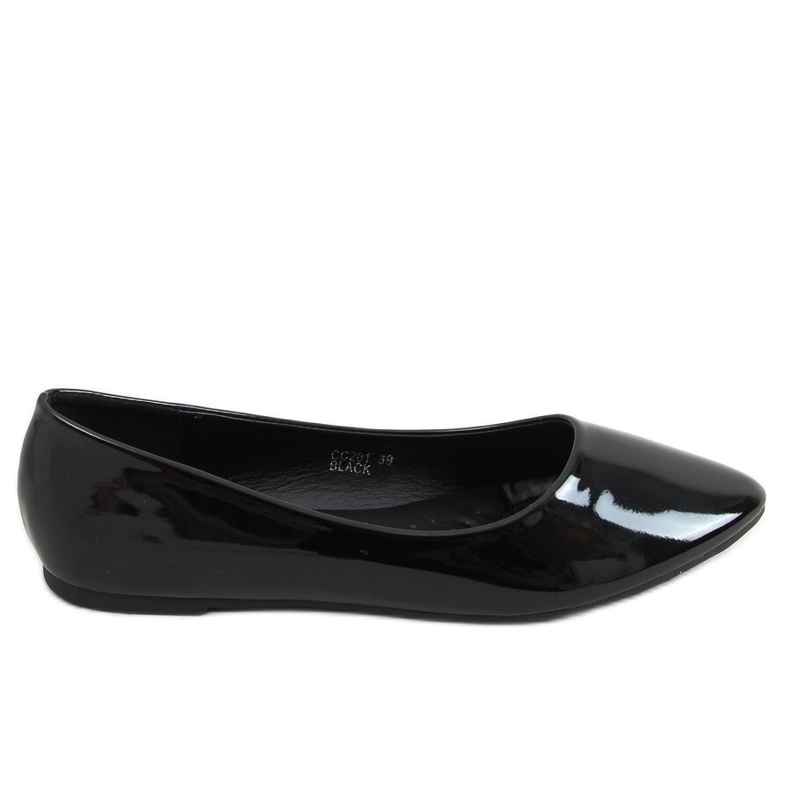 Glatt lackierte Ballerinas schwarz CC201 Black II Qualität