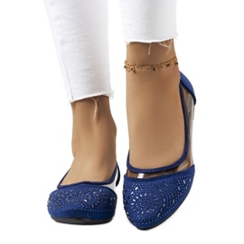 Halbtransparente Malene-Ballerinas in Marineblau