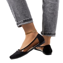 Schwarze halbtransparente Malene-Ballerinas