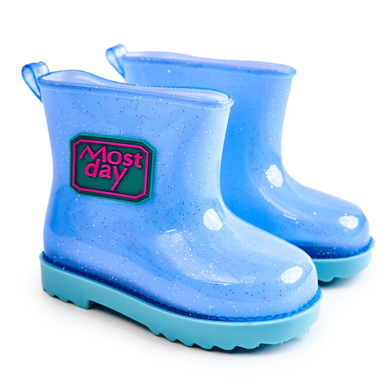 Kinder Blue Rain Regenstiefel Brokat blau
