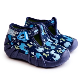 BEFADO S.A. Schuhe Hausschuhe Befado Dinosaurier 110P448 Marineblau