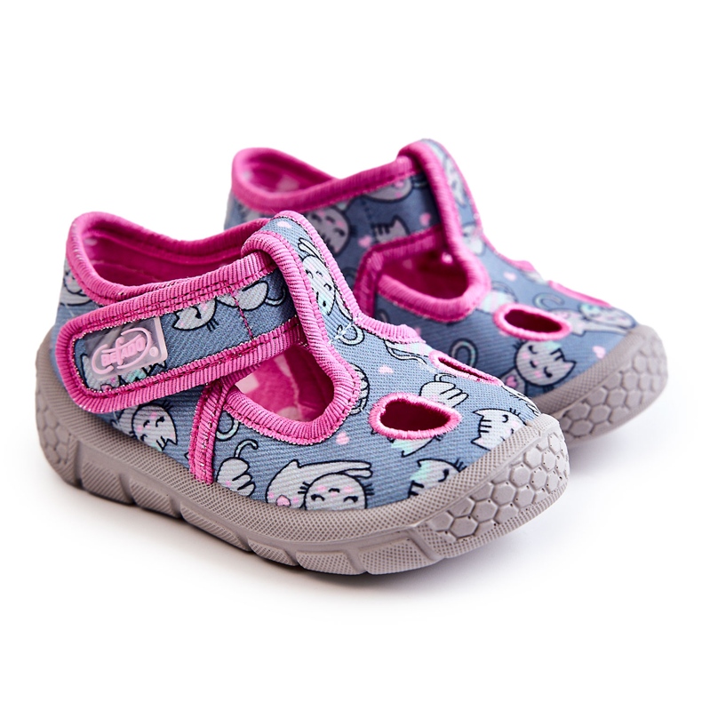 BEFADO S.A. Hausschuhe Befado Cats 533P014 Blau-Rosa