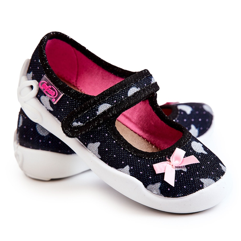 BEFADO S.A. Ballerinas für Kinder Befado mit Schleife 114X481 Marineblau navy blau