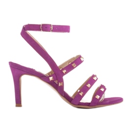 Marco Shoes Wildledersandalen mit dekorativen Nieten lila rosa