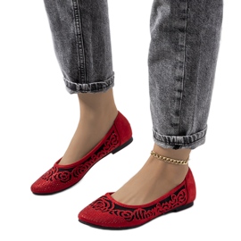 Rote durchbrochene Ballerinas Astrid