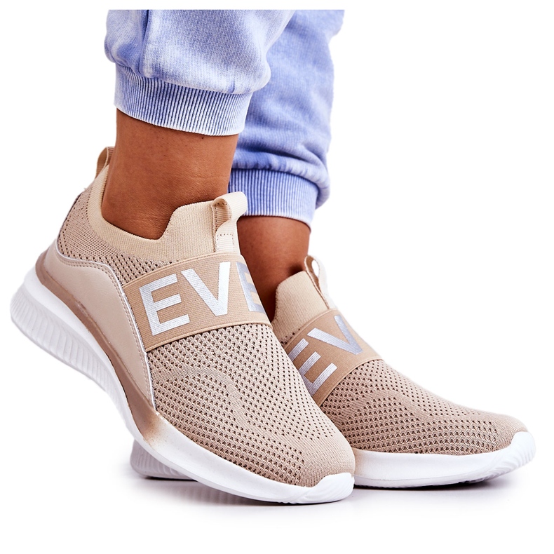 Vinceza Damen Sportschuhe Slip-on Beige Lorane