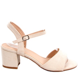 Jolina Beige Sandaletten mit hohen Absätzen