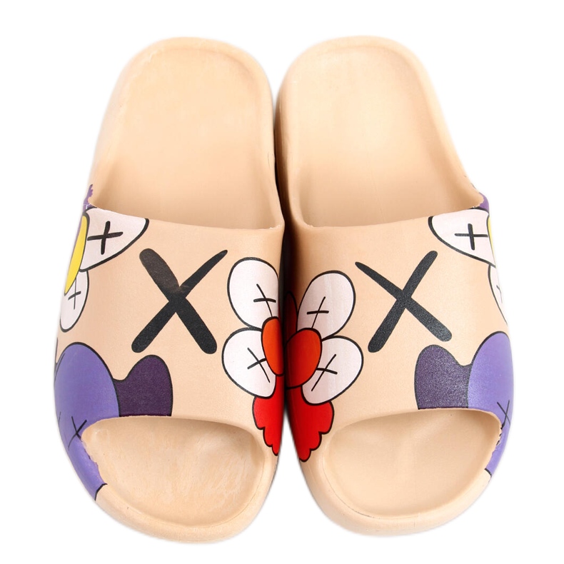 Hausschuhe mit farbenfrohem Clancy Khaki-Print mehrfarbig