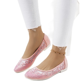 Rosafarbene Ballerinas mit durchbrochenen Charla-Dekorationen