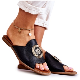 Lewski Shoes Leder Modische Hausschuhe Lewski Schuhe 3132 / O Schwarz