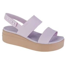 Crocs Brooklyn Sandalen mit niedrigem Keilabsatz 206453-5PV lila
