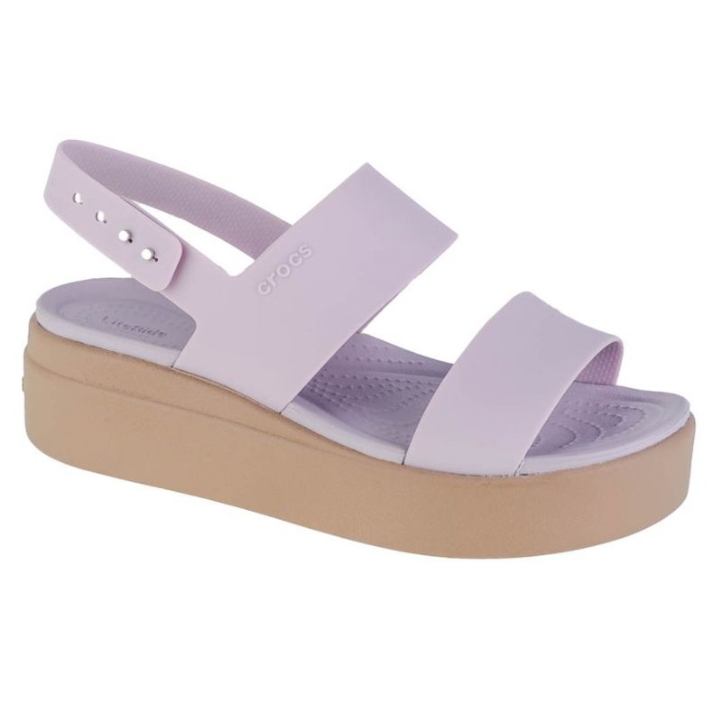 Crocs Brooklyn Sandalen mit niedrigem Keilabsatz 206453-5PV violett