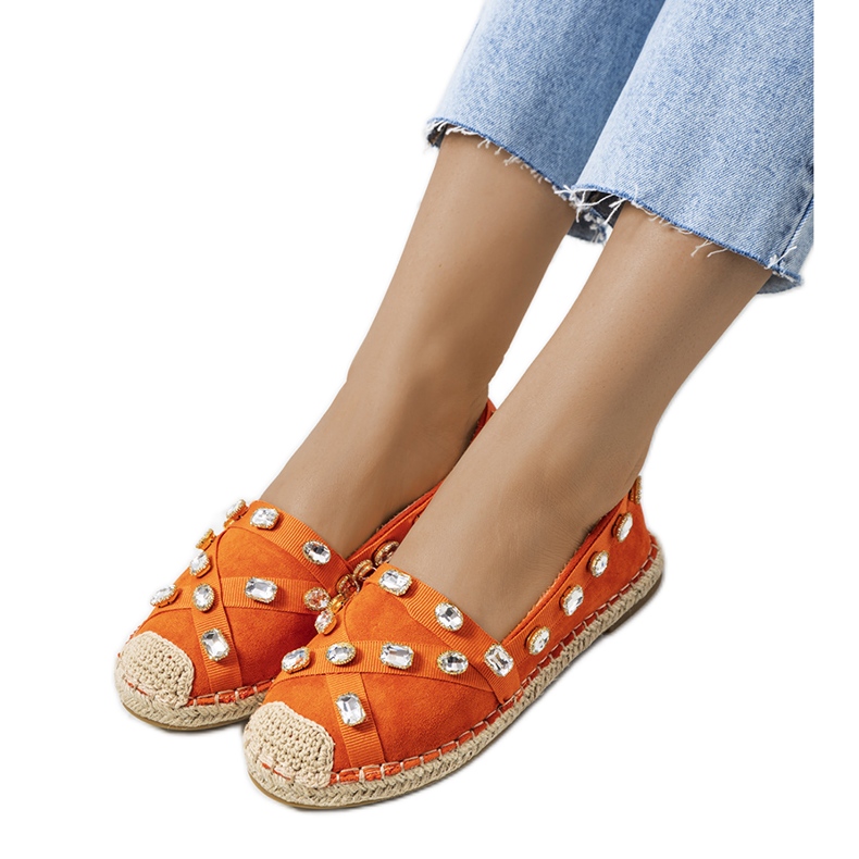 Orangefarbene Chanou-Espadrilles