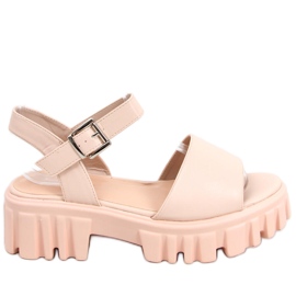Dianne Beige Sandalen mit hohen Sohlen