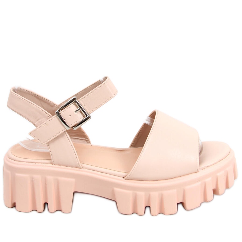 Dianne Beige Sandalen mit hohen Sohlen