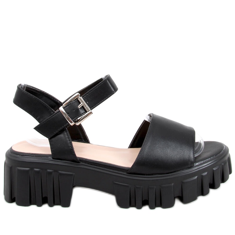 Dianne Schwarze Sandaletten mit hohen Sohlen