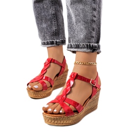 Rote Dalziel Keilsandalen