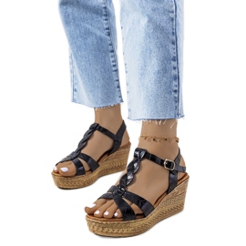 Schwarze Keilsandalen von Dalziel