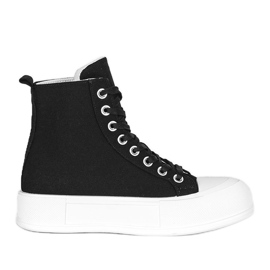 Schwarze Sneakers auf hoher Natasha-Sohle