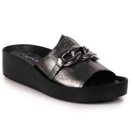 Lederpantoffeln mit einer Kette T.Sokolski W SCA161 Silber silber-