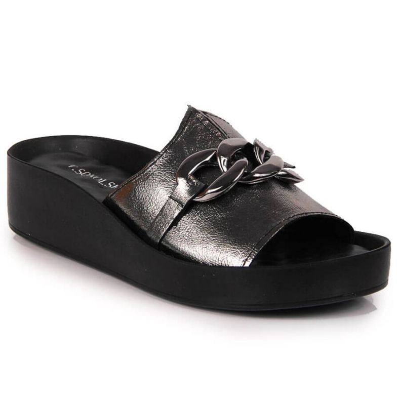 Lederpantoffeln mit einer Kette T.Sokolski W SCA161 Silber silber-