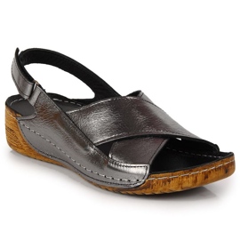 Keilsandalen aus Leder T.Sokolski W SCA164A Silber