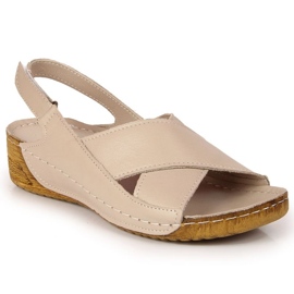 Keilsandalen aus Leder T.Sokolski W SCA164B beige