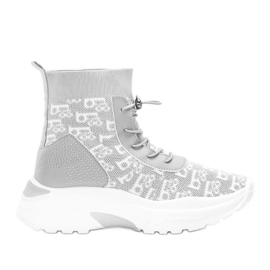 Graue Erma-Sneakers für Damen weiß