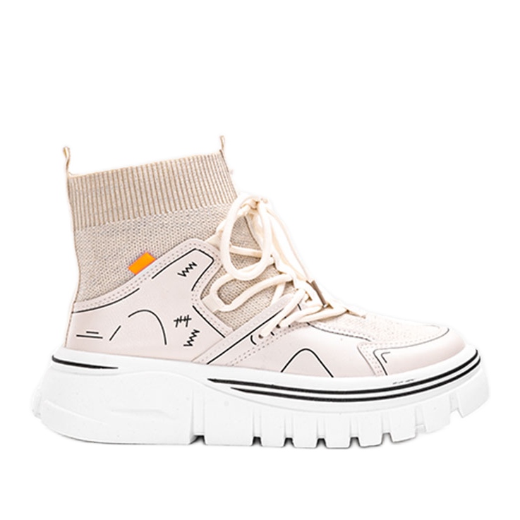 Beigefarbene, knöchelhohe Sneaker von Toler