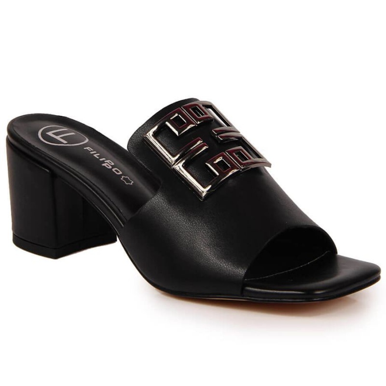 Lederhausschuhe am Pfosten Filippo W PAW353 schwarz