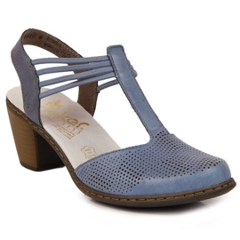Durchbrochene Ledersandalen Rieker W RKR537 blau